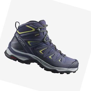 Salomon WoX ULTRA 3 WIDE MID GORE-TEX Túracipő Női Kék | HU 2811WNB